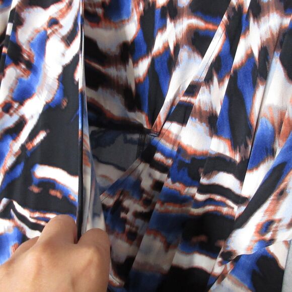 Calvin Klein Top Plus 2X Faux Wrap Abstract Print Buckle Party Career - Picture 4 of 11
